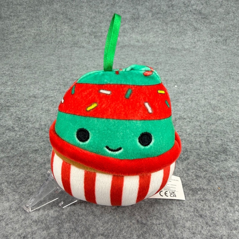 Squishmallows Christmas Ornament Plush Cupcake 5” Holiday Kellytoy Jazwares